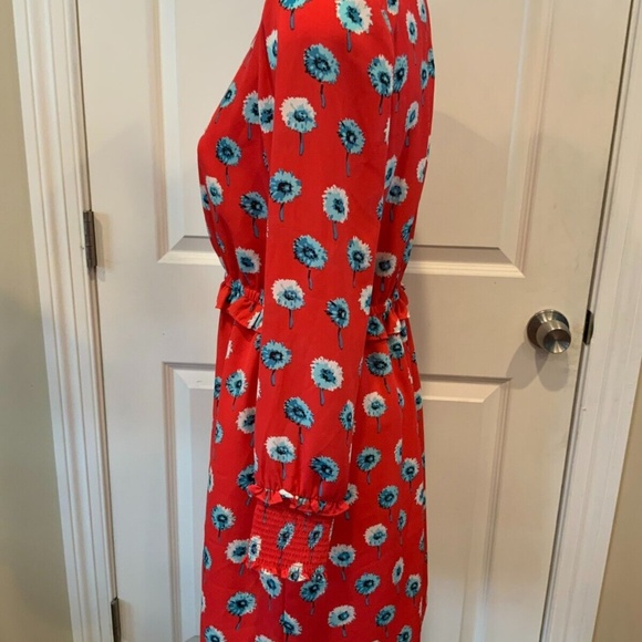 J. Crew  Red Longfellow Floral Dress Size 4 - Picture 7 of 9